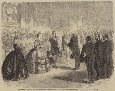 Reception of the Savoyard Deputation by the Emperor and Empress of the French by Gustave Janet